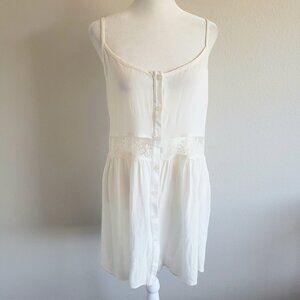 NEW Phanuel Blouse Top Ivory Sheer Lace Embroidered Sleeveless Size L M USA